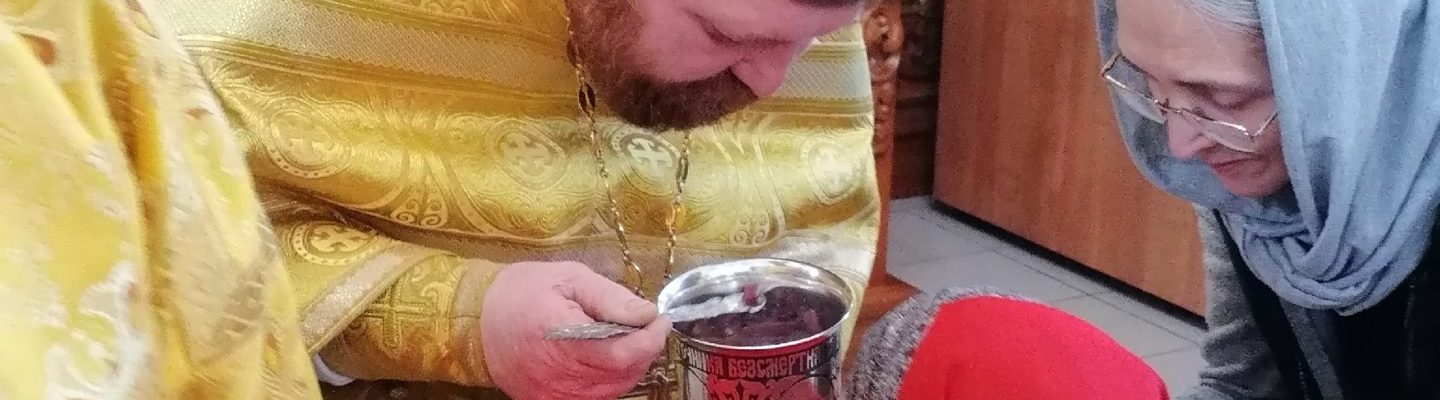 В сегодняшний субботний день на Литургии было много Причастников.